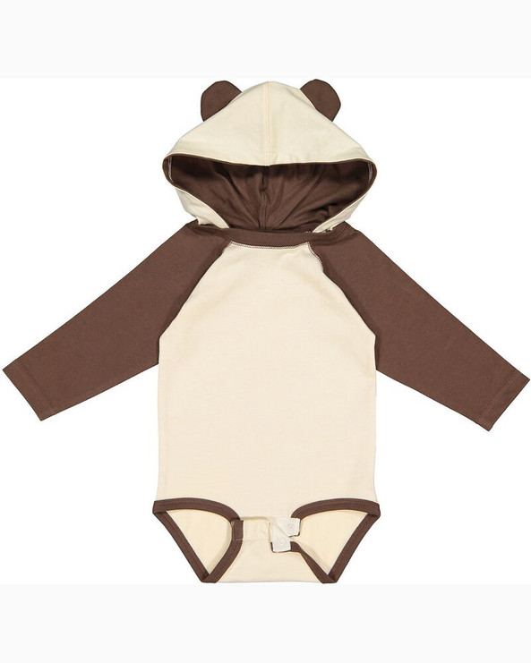 Rabbit Skins 4418 - Infant Long Sleeve Fine Jersey Bodysuit With Ears