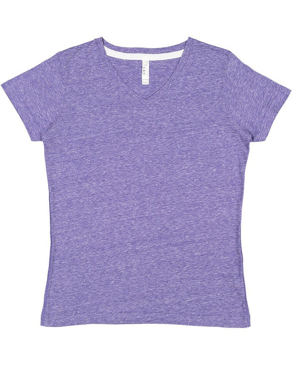 LAT 3591 - Ladies V-Neck Harborside Melange Jersey T-Shirt