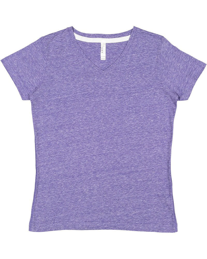 LAT 3591 - Camiseta de Jersey Melange Harborside con Cuello en V para Damas