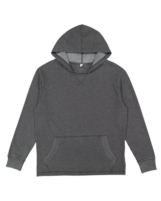LAT 6936 - Sudadera con capucha de forro polar lavado vintage para adulto