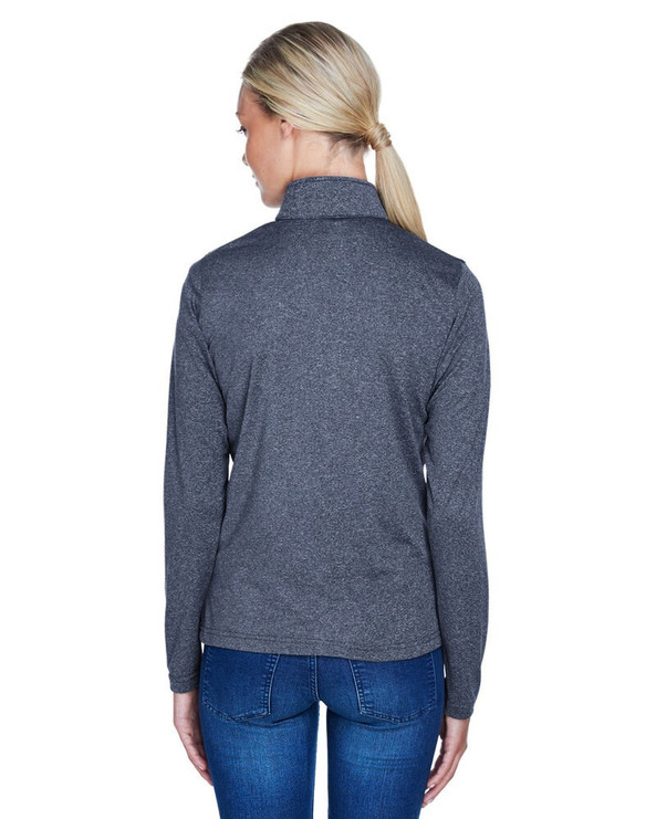 UltraClub 8618W - Ladies Cool & Dry Heathered Performance Quarter-Zip