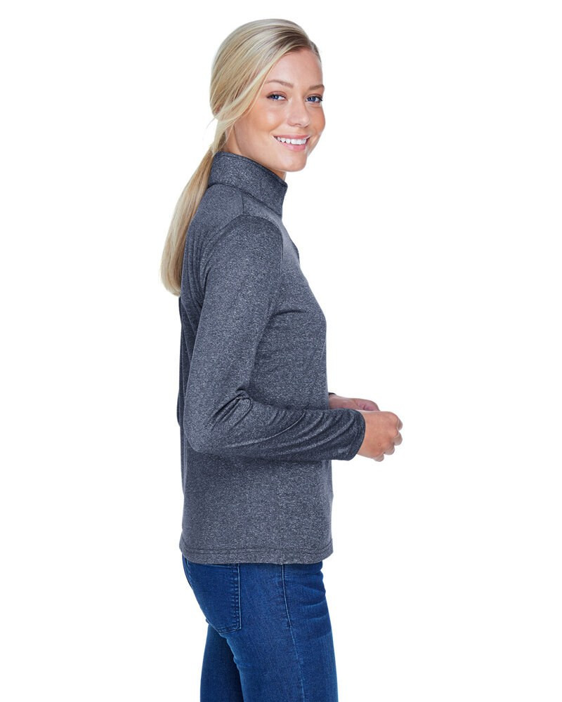 UltraClub 8618W - Damas Cool & Dry Heathered Performance Quarter-Zip