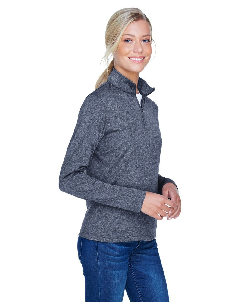 UltraClub 8618W - Damas Cool & Dry Heathered Performance Quarter-Zip