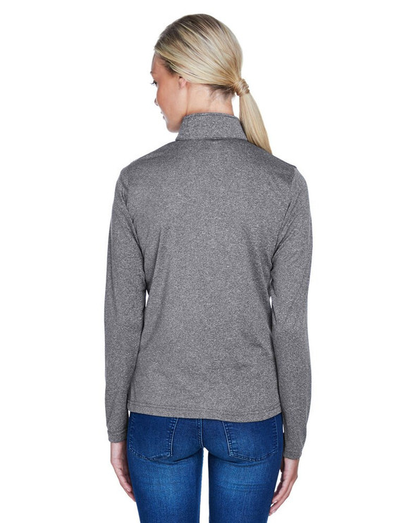 UltraClub 8618W - Ladies Cool & Dry Heathered Performance Quarter-Zip