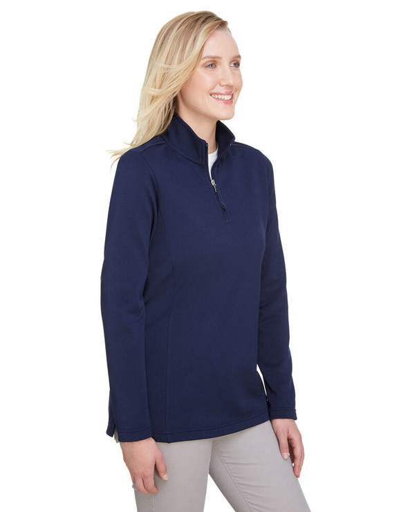 UltraClub UC792W - Ladies Coastal Pique Fleece Quarter-Zip