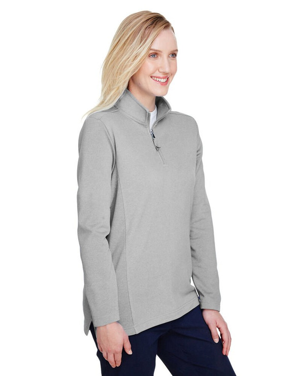 UltraClub UC792W - Ladies Coastal Pique Fleece Quarter-Zip
