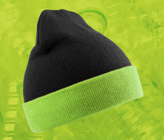 RESULT RC930X - Bonnet en polyester recyclé avec rabat contrasté
