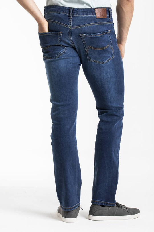 RICA LEWIS RL703 - Herren-Stretchjeans mit geradem Bein, stonewashed