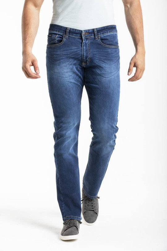 RICA LEWIS RL703 - Herren-Stretchjeans mit geradem Bein, stonewashed