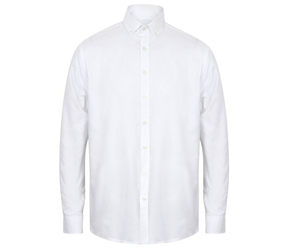 HENBURY HY512C - MODERN OXFORD LONG SLEEVED SHIRT - CLASSIC FIT