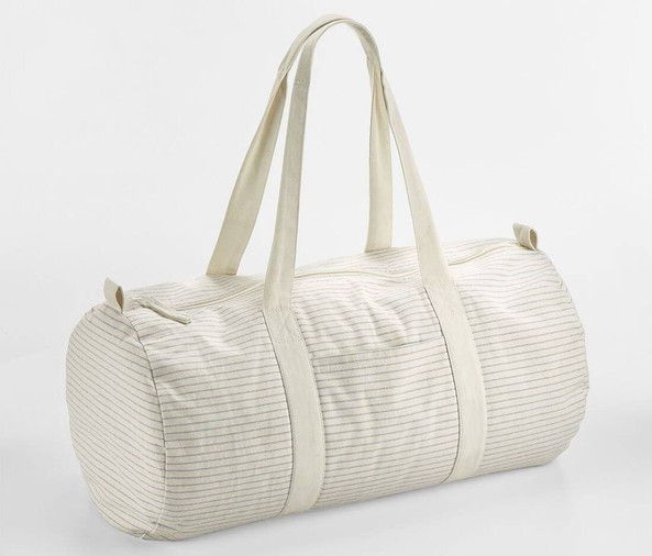WESTFORD MILL WM258 - STRIPED ORGANIC COTTON BARREL BAG