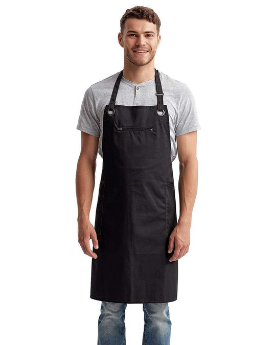 Artisan Collection by Reprime RP121 - Barley Recycled Bib Apron with Pocket