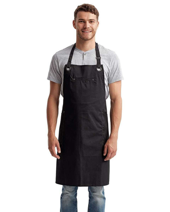 Artisan Collection by Reprime RP121 - Barley Recycled Bib Apron with Pocket