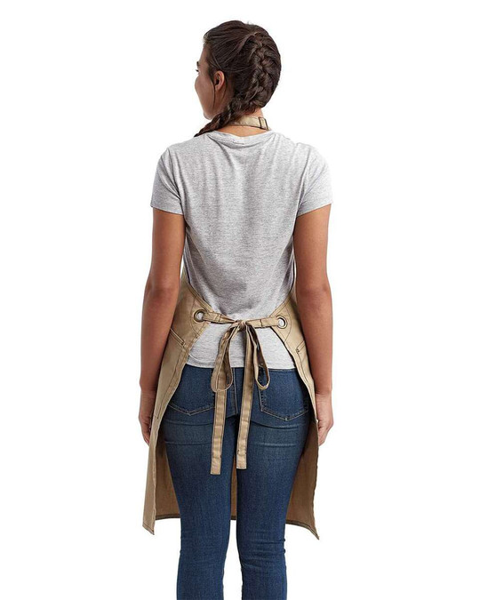 Artisan Collection by Reprime RP121 - Delantal con peto reciclado de cebada con bolsillo