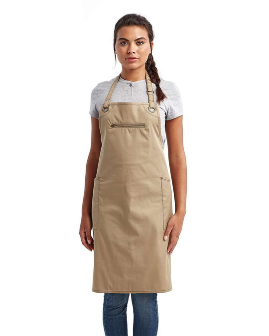 Artisan Collection by Reprime RP121 - Delantal con peto reciclado de cebada con bolsillo