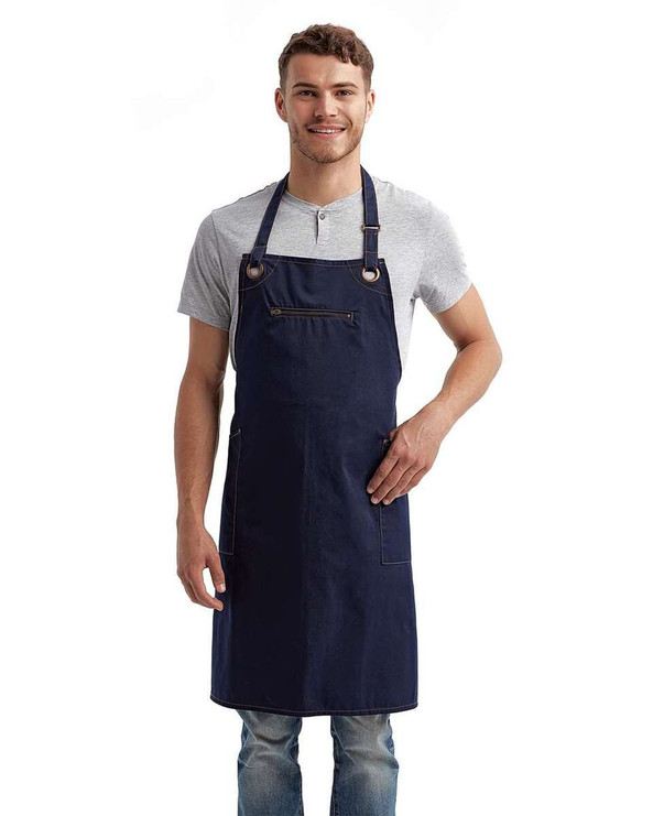 Artisan Collection by Reprime RP121 - Barley Recycled Bib Apron with Pocket