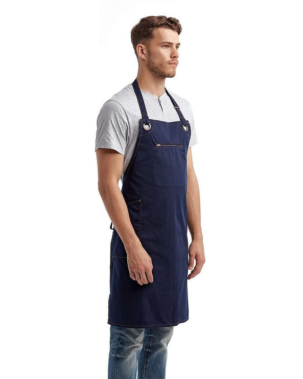 Artisan Collection by Reprime RP121 - Barley Recycled Bib Apron with Pocket