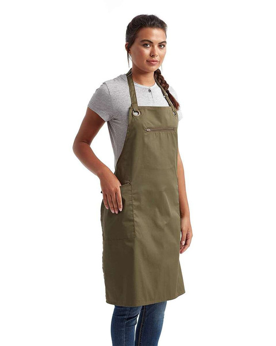Artisan Collection by Reprime RP121 - Delantal con peto reciclado de cebada con bolsillo