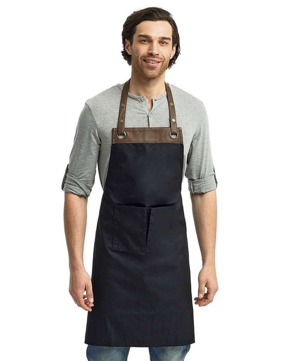 Artisan Collection by Reprime RP123 - Espresso Bib Apron with Pocket