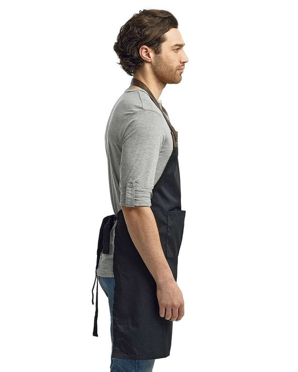 Artisan Collection by Reprime RP123 - Espresso Bib Apron with Pocket
