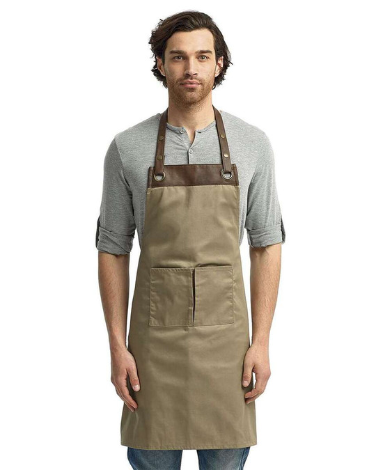 Artisan Collection by Reprime RP123 - Espresso Bib Apron with Pocket