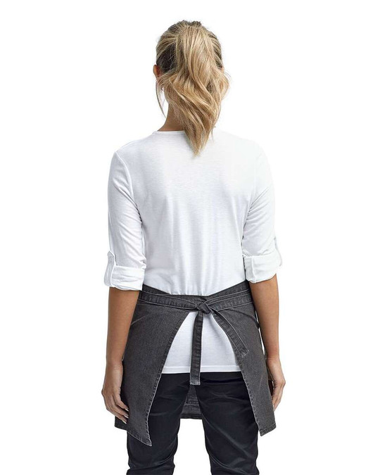Artisan Collection by Reprime RP125 - Delantal de cintura vaquero con cuatro bolsillos y puntada vaquera