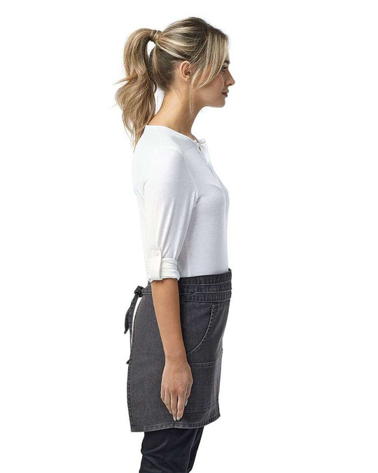 Artisan Collection by Reprime RP125 - Delantal de cintura vaquero con cuatro bolsillos y puntada vaquera