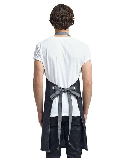 Artisan Collection by Reprime RP127 - Domain Contrast Denim Bib Apron with Pockets
