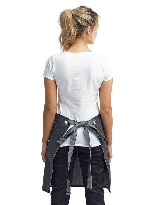 Artisan Collection by Reprime RP128 - Delantal de cintura vaquera con bolsillo Domain Contrast