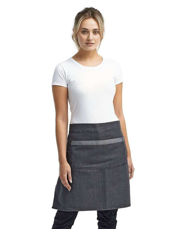Artisan Collection by Reprime RP128 - Domain Contrast Denim Waist Apron with Pocket