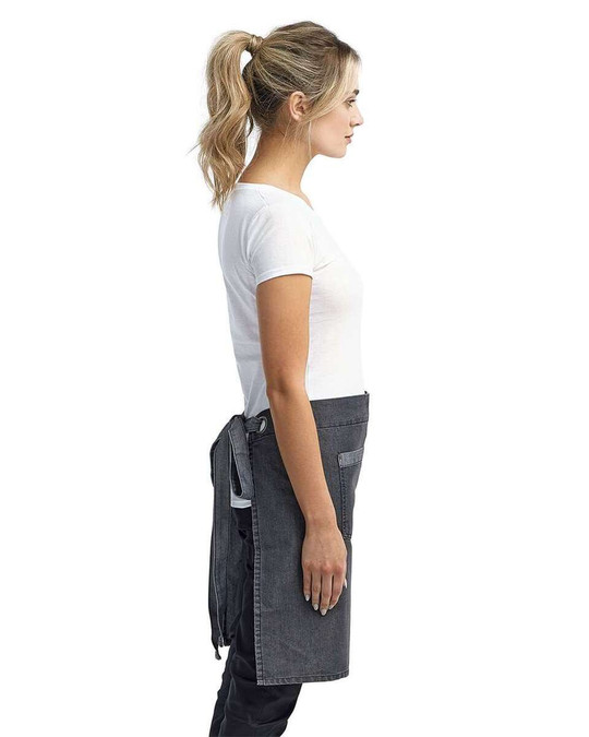 Artisan Collection by Reprime RP128 - Delantal de cintura vaquera con bolsillo Domain Contrast
