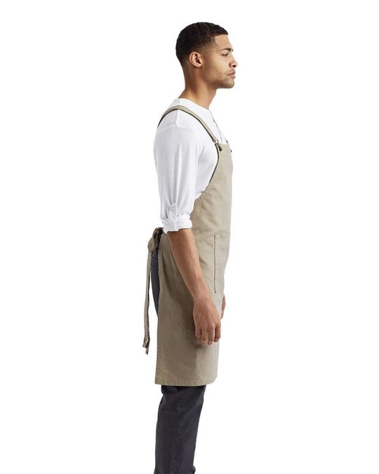 Artisan Collection by Reprime RP129 - Delantal de barista con bolsillo y espalda cruzada