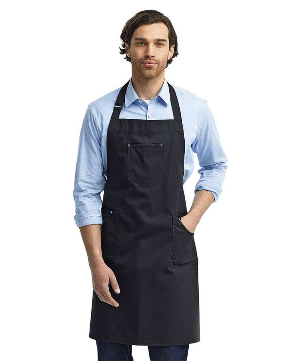 Artisan Collection by Reprime RP132 - Cotton Chino Bib Apron with Pocket
