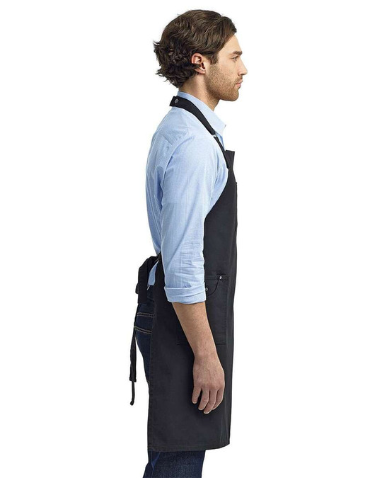 Artisan Collection by Reprime RP132 - Cotton Chino Bib Apron with Pocket