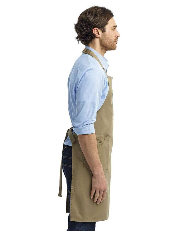 Artisan Collection by Reprime RP132 - Cotton Chino Bib Apron with Pocket