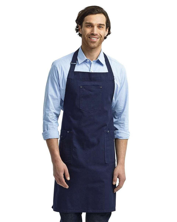 Artisan Collection by Reprime RP132 - Cotton Chino Bib Apron with Pocket