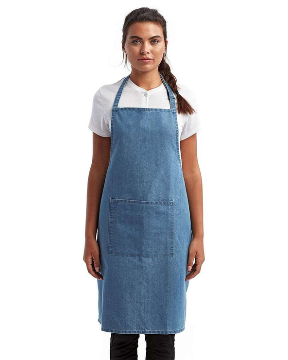 Artisan Collection by Reprime RP154 - Recycled Bib Apron with Pocket