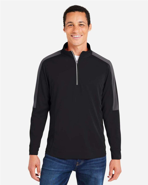 CORE365 CE404 - Men's Market Snag Protect Mesh Colorblock Quarter-Zip Pullover