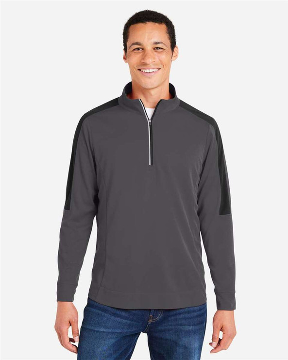 CORE365 CE404 - Jersey con cremallera de un cuarto de bloque de color de malla para hombre Market Snag Protect
