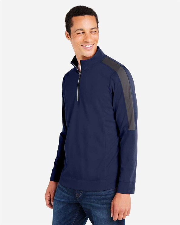 CORE365 CE404 - Men's Market Snag Protect Mesh Colorblock Quarter-Zip Pullover