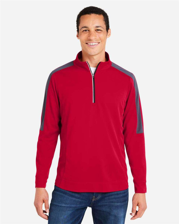 CORE365 CE404 - Jersey con cremallera de un cuarto de bloque de color de malla para hombre Market Snag Protect