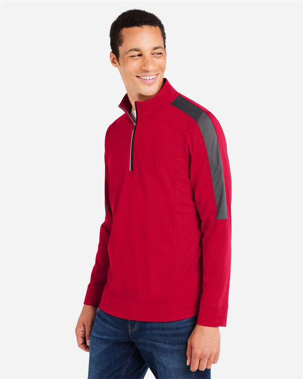 CORE365 CE404 - Jersey con cremallera de un cuarto de bloque de color de malla para hombre Market Snag Protect