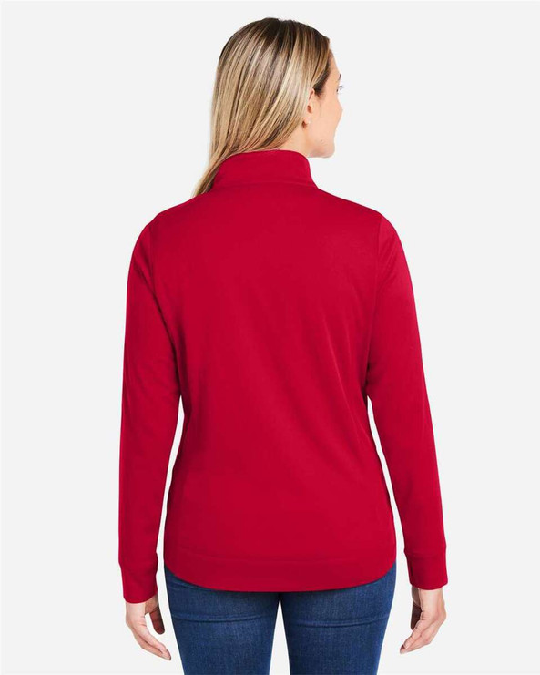 CORE365 CE404W - Women's Market Snag Protect Mesh Colorblock Quarter-Zip Pullover