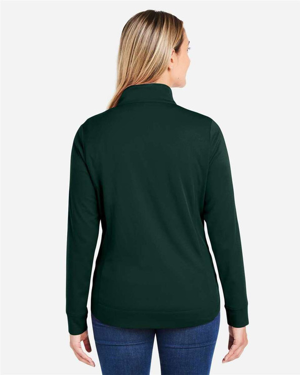 CORE365 CE404W - Jersey con cremallera de un cuarto de bloque de color y malla Market Protect para mujer