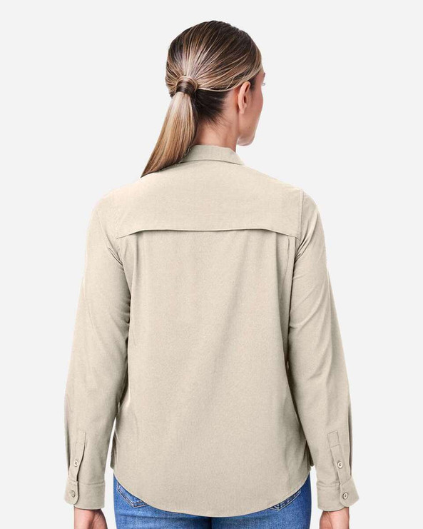 CORE365 CE510LW - Camisa Marina de manga larga Ultra UVP® para mujer