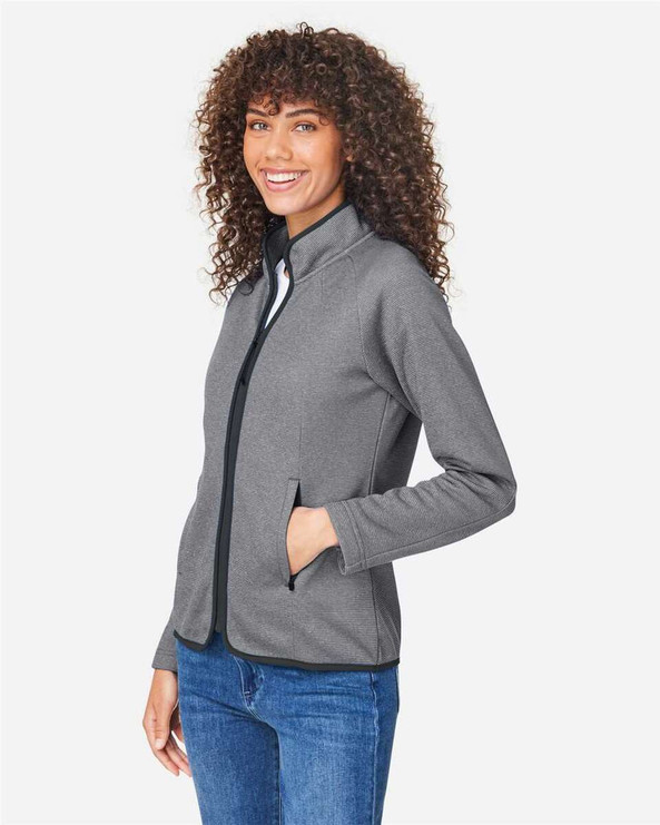 CORE365 CE72W - Women's Venture Heathered Stripe Full-Zip