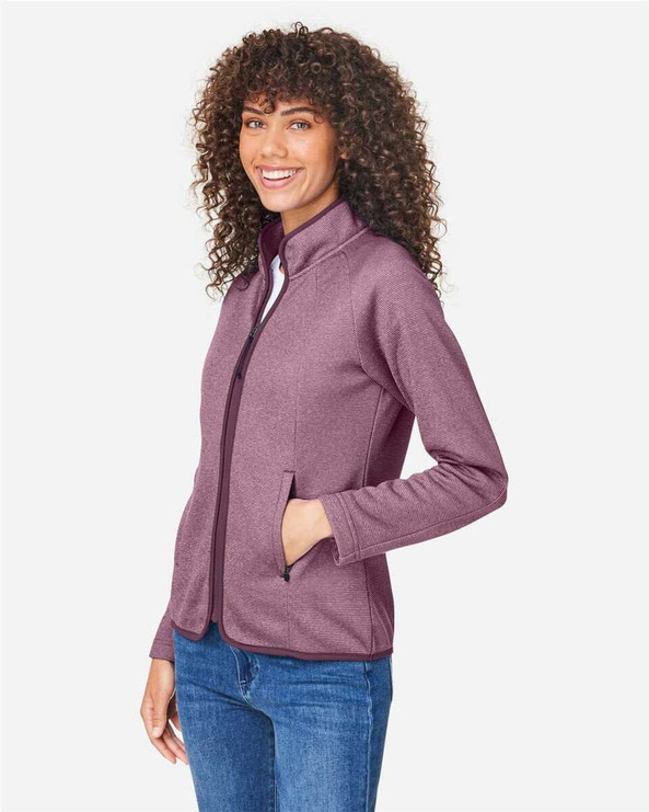 CORE365 CE72W - Women's Venture Heathered Stripe Full-Zip