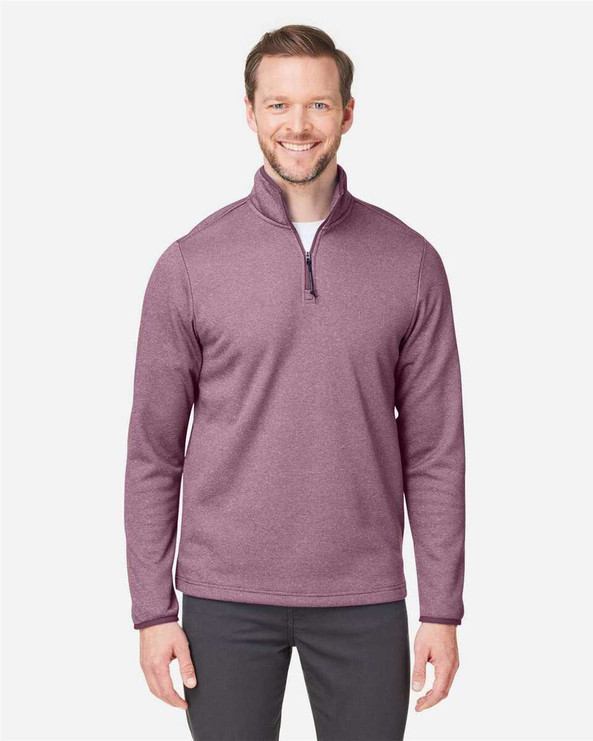 CORE365 CE73 - Men's Venture Heathered Stripe Quarter-Zip Pullover