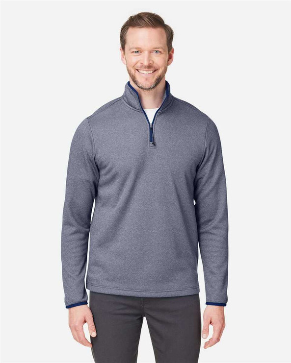 CORE365 CE73 - Men's Venture Heathered Stripe Quarter-Zip Pullover