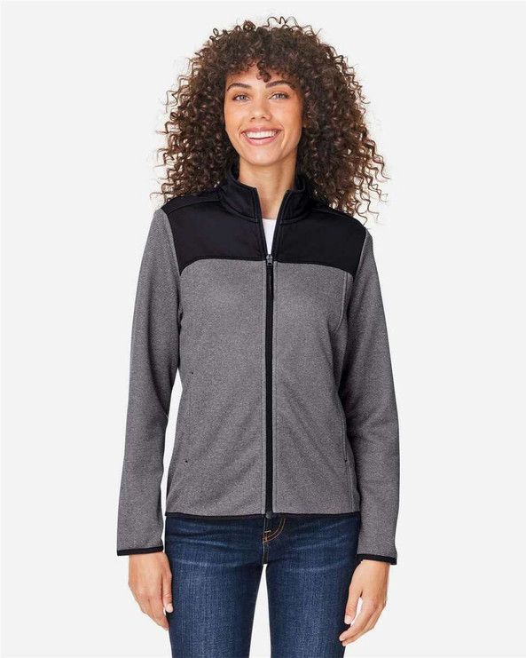 CORE365 CE74W - Chaqueta Venture Heathered Stripe Hybrid, Mujer